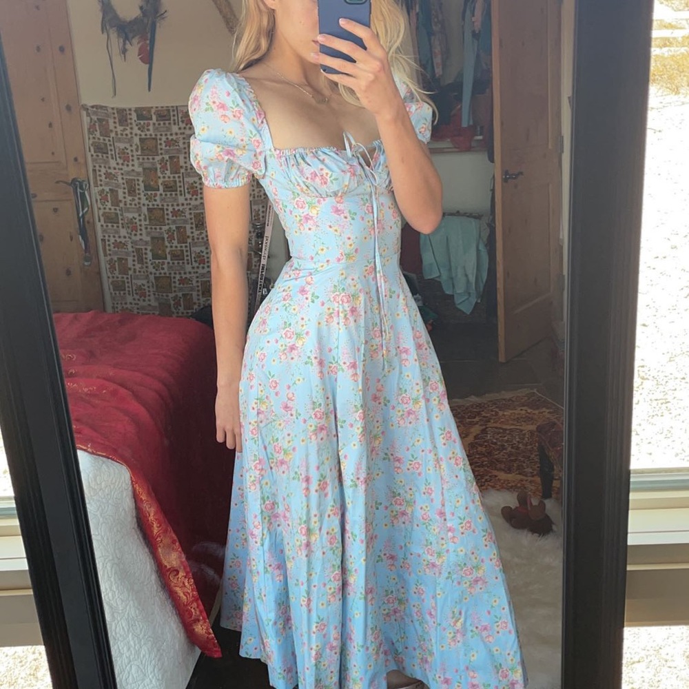 SOLD Blue tallulah corset dress
